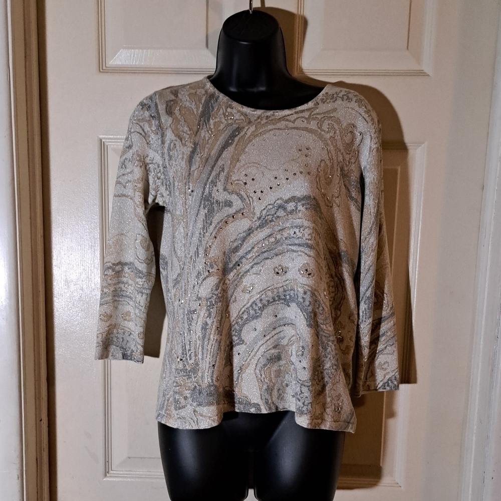 Alfred dunner sparkly blouse size ps